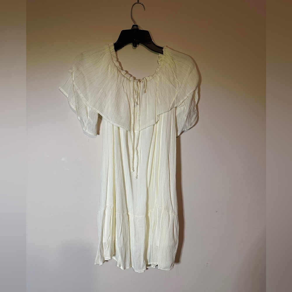 Chelsea & Violet Cream Ruffled Dress